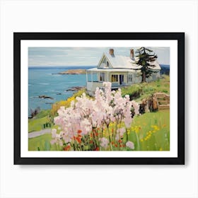 House On The Coast - expressionism Art Print