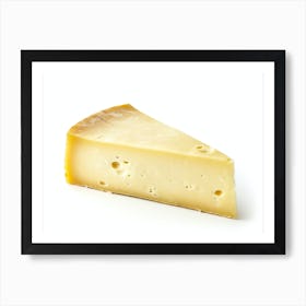 Cheese Slice On White Background Art Print