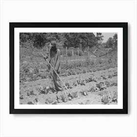 Fsa (Farm Security Administration) Client Hoeing Garden, Sabine Farms, Marshall, Texas By Russell Lee Art Print