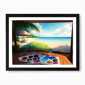 On The Beach painting Art Print