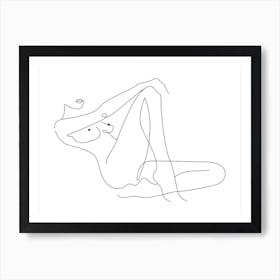 Lying Woman Line Art Print