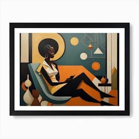 Woman relaxing Art Print