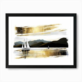 Sailboat On The Lake 10 Art Print