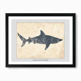 Greenland Shark Silhouette 1 Poster Art Print