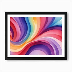 Abstract Colorful Curved Lines Background 2 Art Print