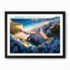 Mediterranean Coast Scene Painting Art Print