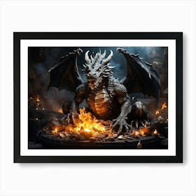 Dragon In The Fire Art Print