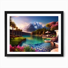 Lake In The Mountains 1 Art Print