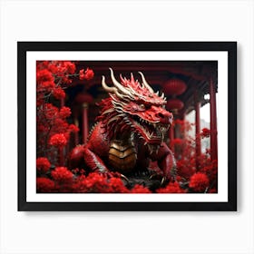 Chinese Red Dragon 2 Art Print