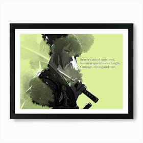 Anime Female Samurai - Haiku Samurai Spirit Art Print