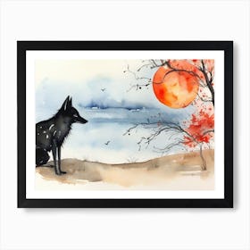 Wolf In The Moonlight 7 Art Print