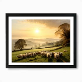 Sheep In A Field Art Print