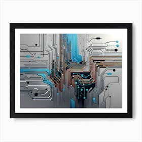 Circuit Board, circuit board abstract art, technology art, futuristic art, electronics 101 Art Print
