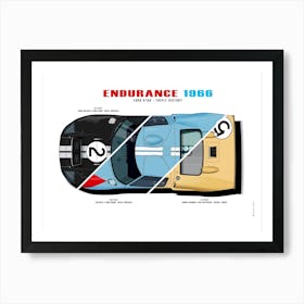 Ford Gt40 1966 Triple Victory Art Print