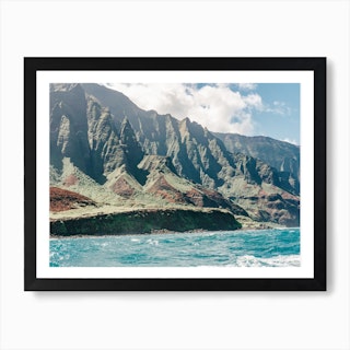 Na Pali Coast From The Ocean On The Island Kauai Of Hawaii Art Print
