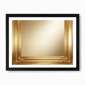 Bright Gold Metallic Border Featuring A Smooth Texture Elegantly Framing The Edge Of A Decadent A (1) Art Print