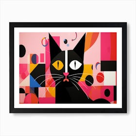 Diktorrr A Colorful Abstract Design Of Cat With A Black Backgro 0c48c546 Cb47 46c2 9b91 6e856637b894 Topaz Enhance Art Print