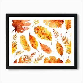 Default Vector Watercolor Autumn Background Texture Pattern Fo 0 Art Print