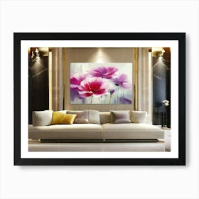 Pink Flower Painting Art Print