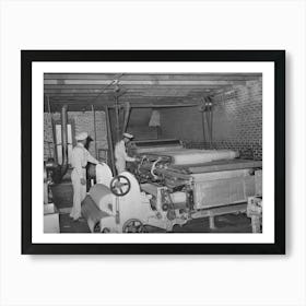 Formation Of Cotton Bat For Stuffing Mattresses, Mattress Factory, San Angelo, Texas, This Bat Is Usually Made Art Print