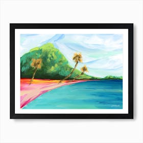 Hawaiian Palm Tree Beach Landscape Ii Art Print