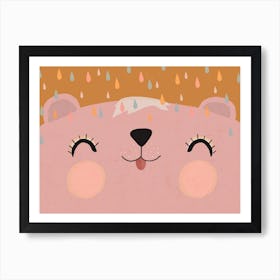 Happy Bear Rosy Art Print