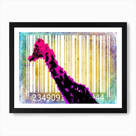 Funny Barcode Animals Art Illustration In Painting Style 044 Art Print