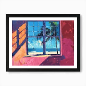 Miami From The Window View Painting 2 Art Print