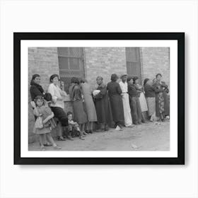 Untitled Photo, Possibly Related To Crowd Of People Waiting At Wpa Clothing Department, San Antonio Art Print