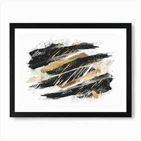 Abstract Black And Gold Painting 66 Art Print