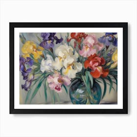 Iris In A Vase Art Print