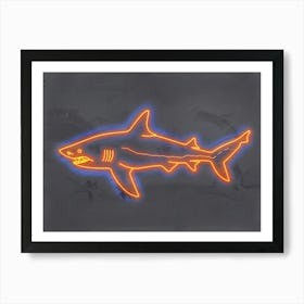 Neon Orange Carpet Shark 2 Art Print