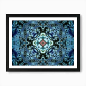 Blue Abstract Pattern From Spots 5 Art Print