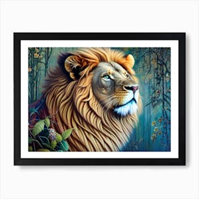 Lion In The Forest 4 Art Print