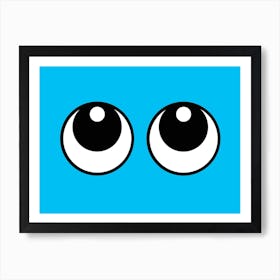 Making Eyes Up Bright Sky Blue Art Print