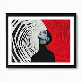 Red and Black Zebra Print - Vertigo Art Print