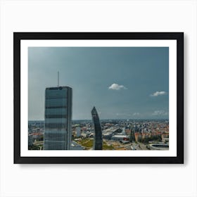 Aerial view of City Life Milano, Three Towers, bird view , Three Towers, bird view Art Print