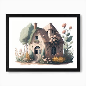 Floral Fairy House Art Print