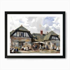 Artist In Residence With Morris Dancers Art Print