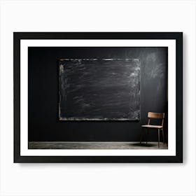 Black Chalkboard Serves As An Abstract Backdrop Horizontal In Orientation Its Texture Showcasing T (6) Art Print