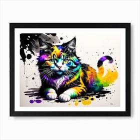 Rainbow Cat 12 Art Print