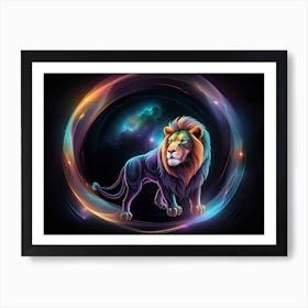 Lion In A Circle 1 Art Print