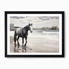 A Horse Oil Painting In Bondi Beach, Australia, Landscape 2 Art Print