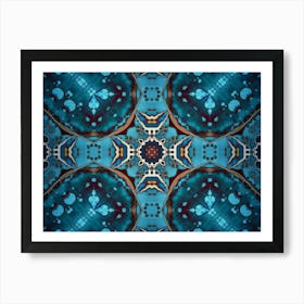 Blue Mandala Blue Abstraction 1 Art Print