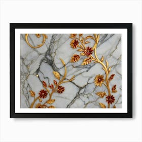 Gold Leaf On Marble Art Print