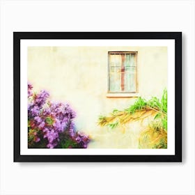 Flowers Climbing Plant & Window Art Print