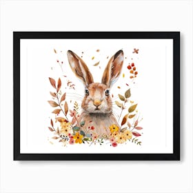 Little Floral Arctic Hare 3 Art Print