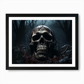 Skull In The Woods 1 Art Print