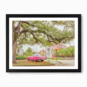Old Pink Car Art Print