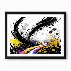 Black And Yellow Painting 2 Art Print